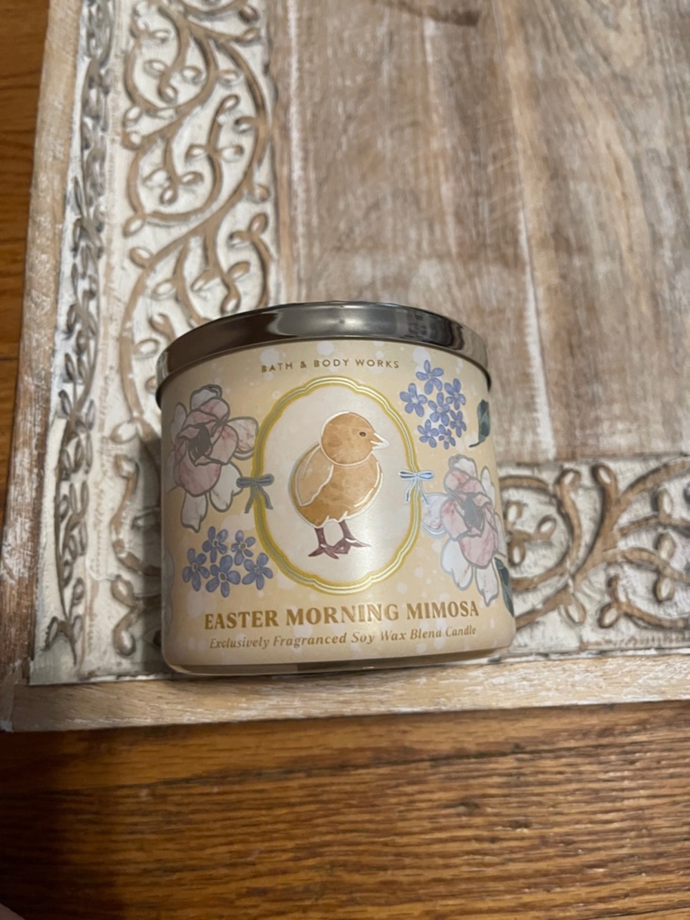 Bath & Body Works Easter Morning Mimosa Candle - Yellow, Gold, Pink, Blue